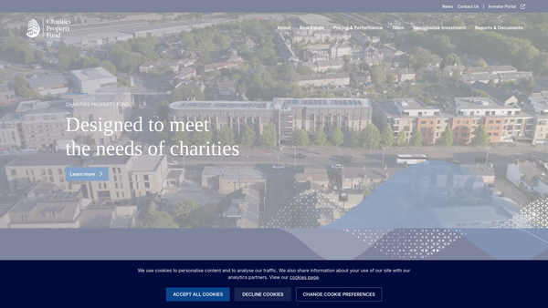 Screenshot of the The Charities Property Fund website
