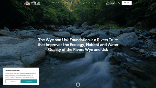 Screenshot of the The Wye And Usk Foundation website