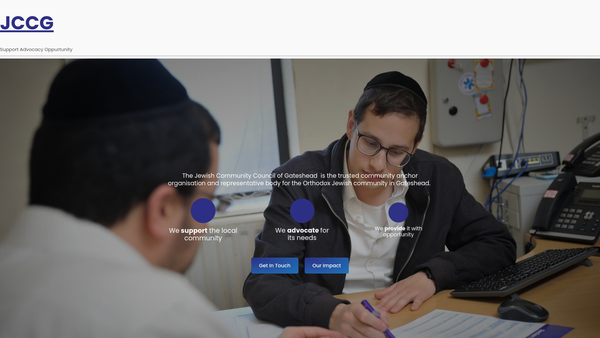 Screenshot of the Jewish Community Council Of Gateshead website