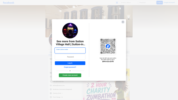 Screenshot of the Sutton-In-Craven Village Hall website
