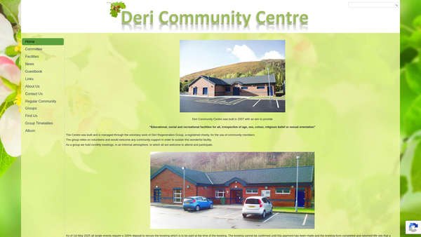 Screenshot of the Deri Regeneration Group website