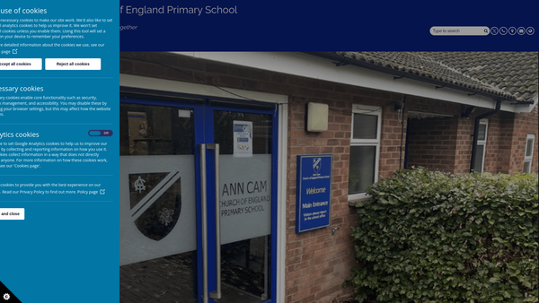 Screenshot of the Ann Cam C.E Primary School Dymock Parent Teacher And Friends Association website