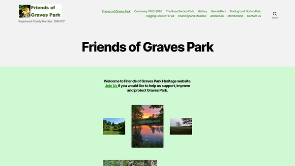 Screenshot of the Friends Of Graves Park website