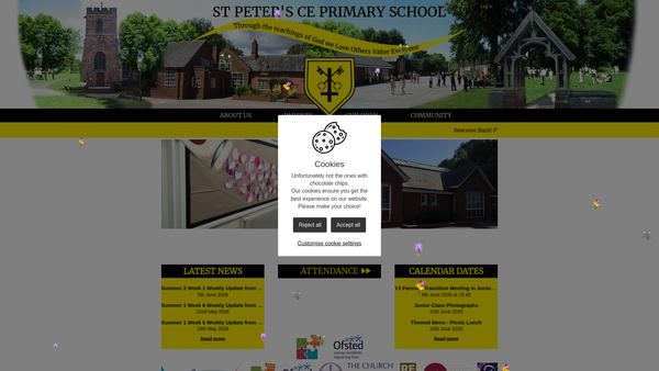 Screenshot of the Friends Of St Peter's C. Of E. Infant And Nursery School website