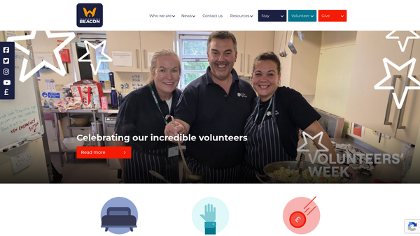 Screenshot of the Winchester Churches Nightshelter website