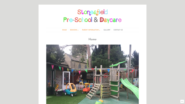 Screenshot of the Stonesfield Pre School website
