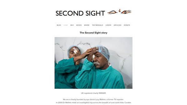 Screenshot of the Second Sight website
