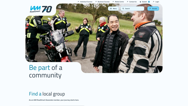 Screenshot of the Oxfordshire Advanced Drivers website