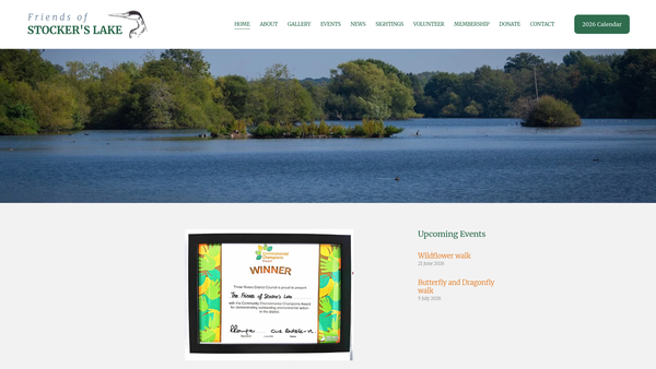 Screenshot of the Friends Of Stockers Lake website