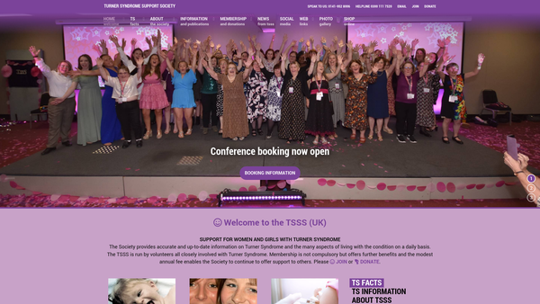 Screenshot of the Turner Syndrome Support Society website