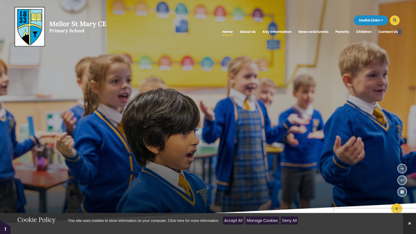 Screenshot of the Friends Of St Marys School Mellor website