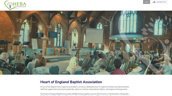 Screenshot of the The Heart Of England Baptist Association website