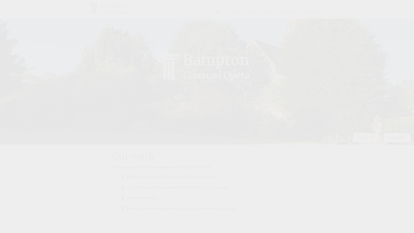 Screenshot of the Bampton Classical Opera website