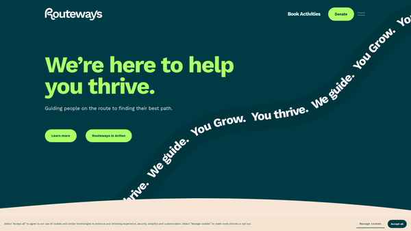 Screenshot of the Routeways Centre Limited website