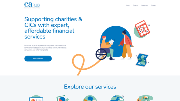 Screenshot of the Community Accounting Plus website