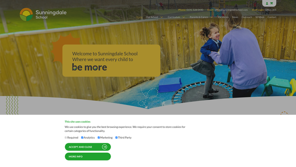 Screenshot of the Sunningdale School Fund website