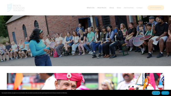Screenshot of the Black Country Touring website