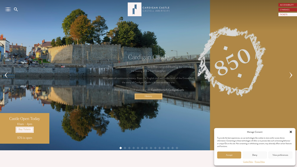 Screenshot of the Ymddiriedolaeth Cadwraeth Adeiladau Cadwgan Building Preservation Trust website