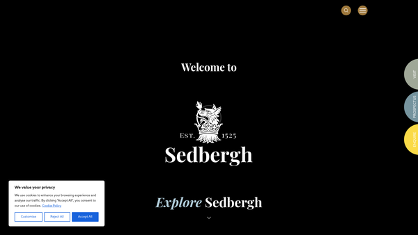 Screenshot of the Sedbergh School website