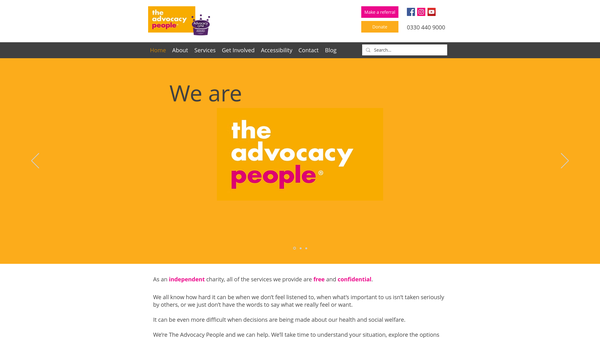 Screenshot of the The Advocacy People website