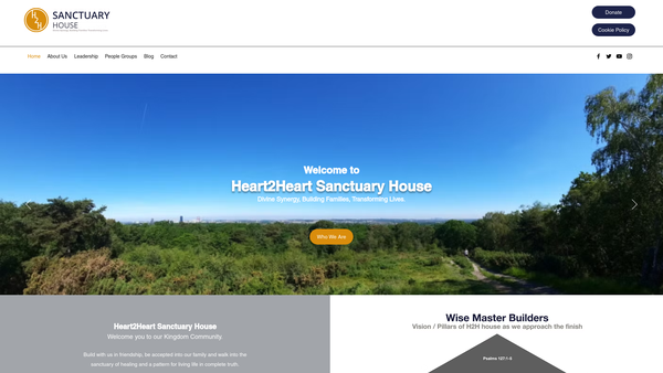 Screenshot of the Heart2heart Sanctuary House Ltd website
