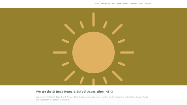 Screenshot of the St Bede Home And School Association website