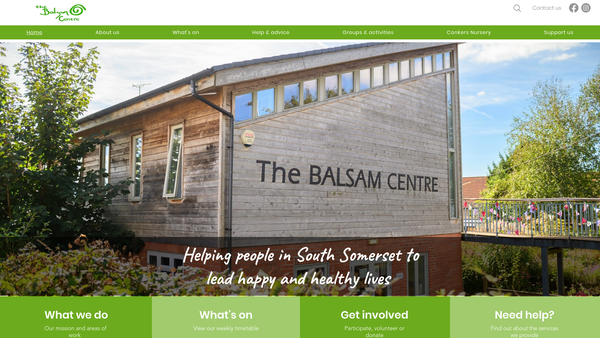 Screenshot of the The Balsam Centre website
