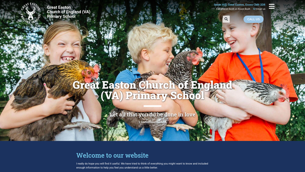 Screenshot of the Great Easton C. E. Primary School Parent Teacher Association website