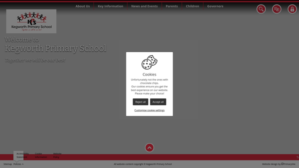 Screenshot of the Parent Staff & Friends Of Kegworth School website