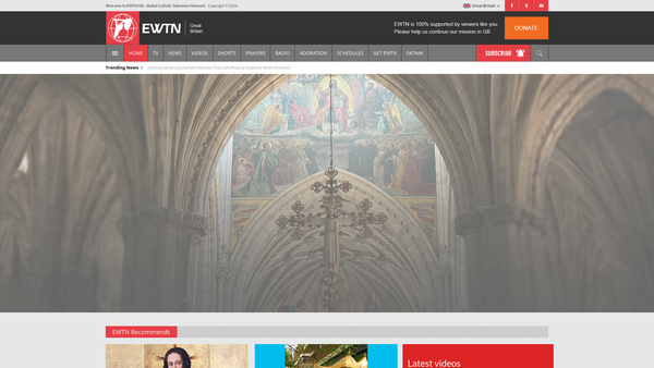 Screenshot of the St Clare Media Ewtn Ltd website
