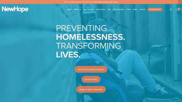Screenshot of the Watford New Hope Trust website