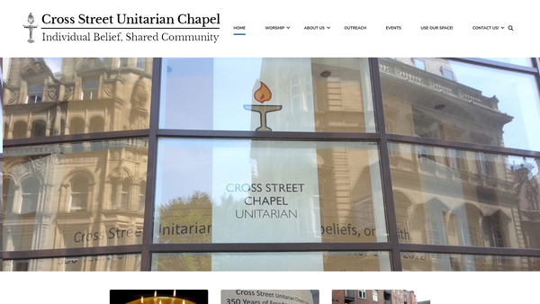 Screenshot of the Cross Street Chapel Manchester website