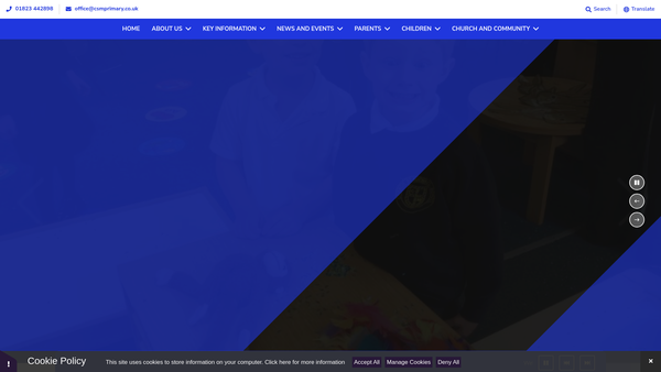 Screenshot of the Creech St Michael Primary School PTFA website