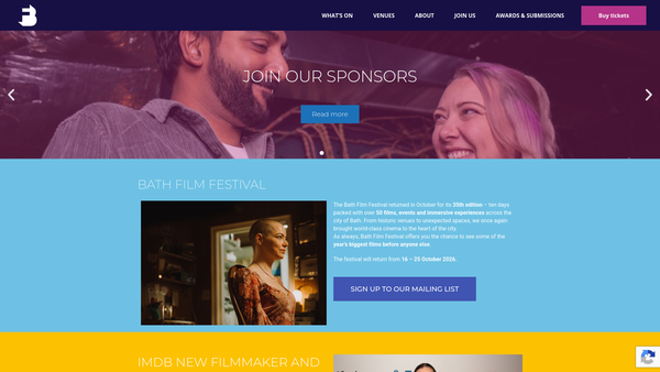 Screenshot of the FilmBath LTD website