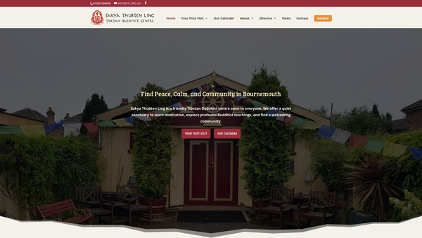 Screenshot of the The Sakya Thubten Ling Tibetan Buddhist Centre (UK) website
