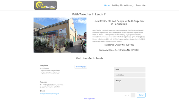 Screenshot of the Faith Together In Leeds 11 website