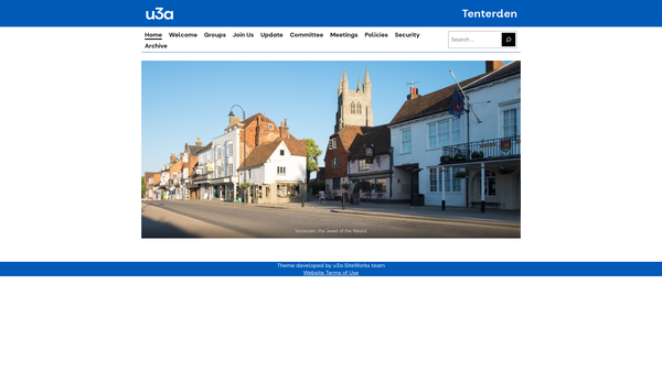 Screenshot of the University Of The Third Age, Tenterden website