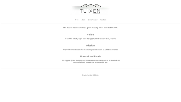 Screenshot of the The Tuixen Foundation website