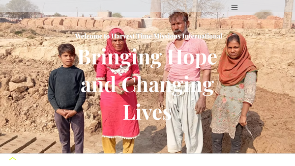 Screenshot of the Harvest Time Missions International website