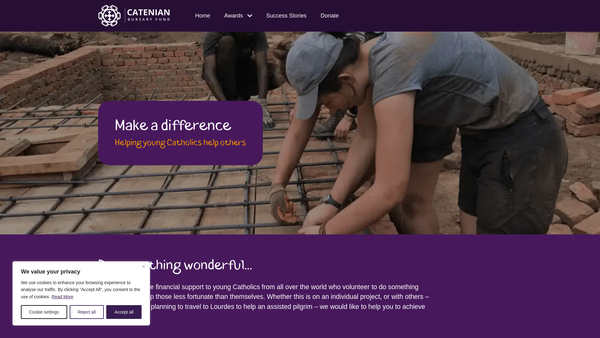 Screenshot of the Catenian Association Bursary Fund Limited website