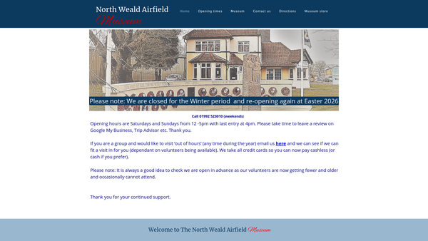 Screenshot of the North Weald Airfield Museum Association ( Nwama ) website