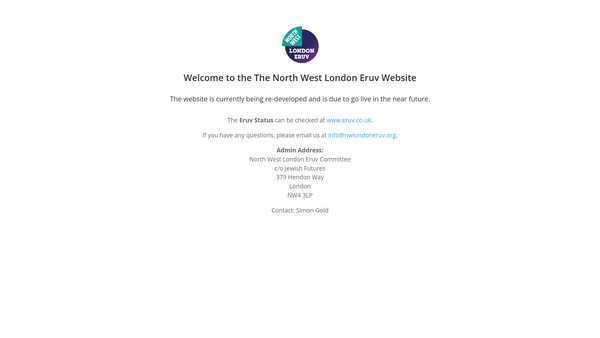 Screenshot of the North West London Eruv Committee website