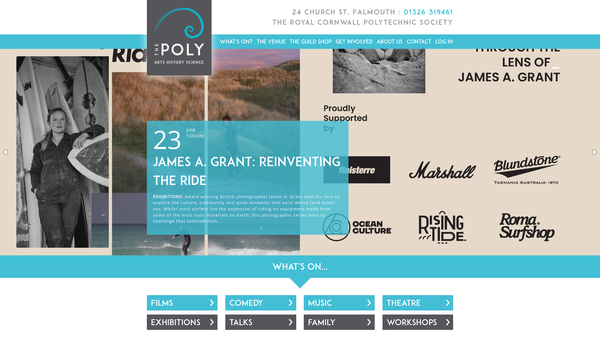 Screenshot of the The Royal Cornwall Polytechnic Society Limited website