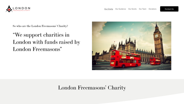 Screenshot of the London Freemasons Charity website