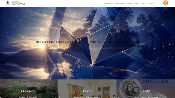 Screenshot of the Institute Of Ecotechnics website