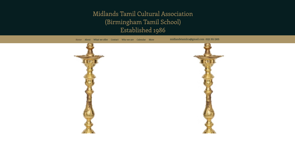 Screenshot of the Midlands Tamil Cultural Association website