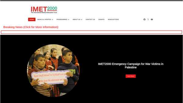 Screenshot of the The International Medical Education Trust website