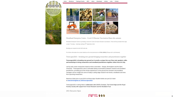 Screenshot of the Woodnet website