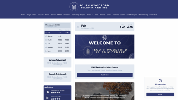 Screenshot of the Qur'ani Murkuz Trust website