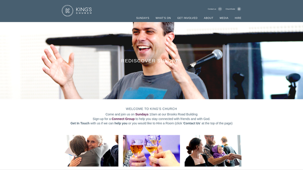 Screenshot of the Kings Church Centre, Lewes website